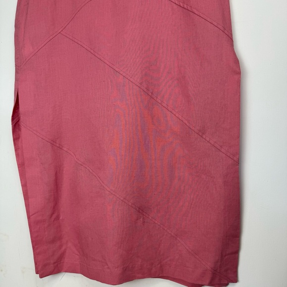 NWT Zara Pink Linen Blend Midi Dress Sz Small Side Slits Boho Chic - Picture 11 of 16